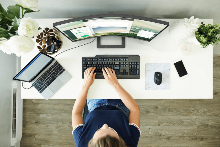 Woman on computer